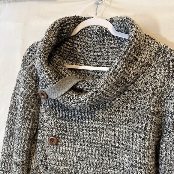 Boho Chic Women's L Faux Button Chunky Knit Pullover Cowl Neck Sweater Modern - Picture 3 of 11